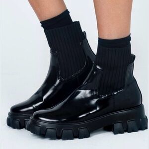 Princess Polly A La Mode Ribbed Sock Boots